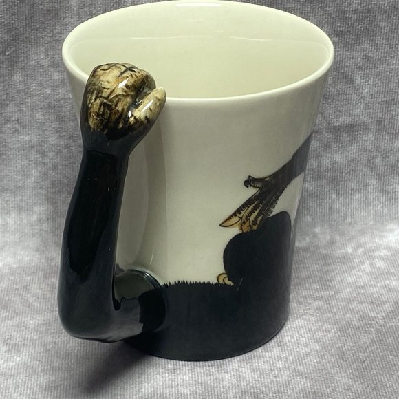 Hand Painted Chimpanzee Coffee Mug 3D Monkey Arm Handle Pier 1 One Imports - Picture 5 of 9